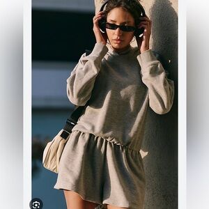 Free people movement gray such a flirt romper small nwot